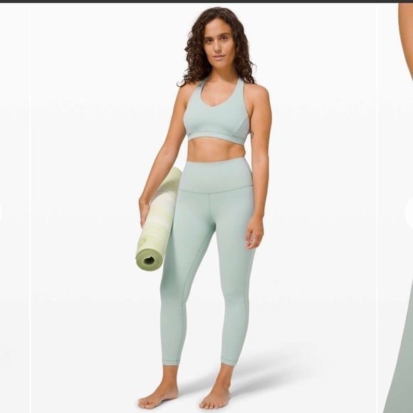 [12] 2022 Lululemon Athletica Align Pant High Rise 28” Aqua Mint Green Hazy Jade - Picture 1 of 14